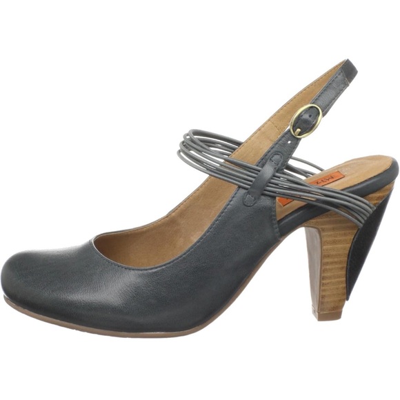 Miz Mooz Silva Gray ish green ish Slingback Heels - Picture 3 of 12